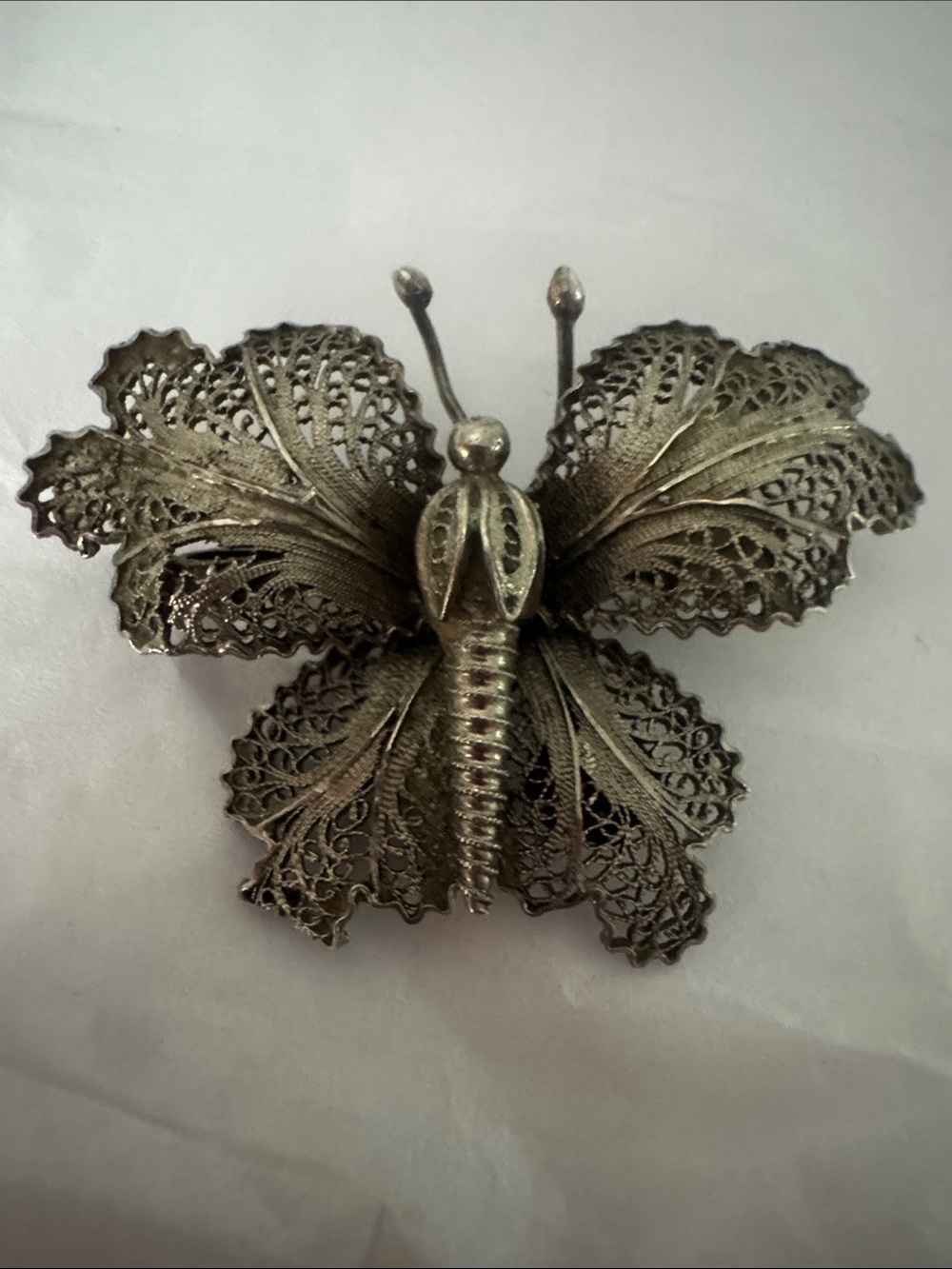 Vintage sterling silver 925 Topezio butterfly brooch